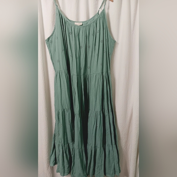 Universal Thread Dresses & Skirts - 100% COTTON UNIVERSAL THREADS BOHO GYPSY TIERED TEAL MIDI TO MAXI DRESS SIZE 3X
